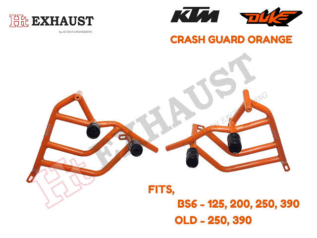 HITECH KTM DUKE 125/200/250/390 BS6 CRASH GUARD WITH METAL SLIDER
