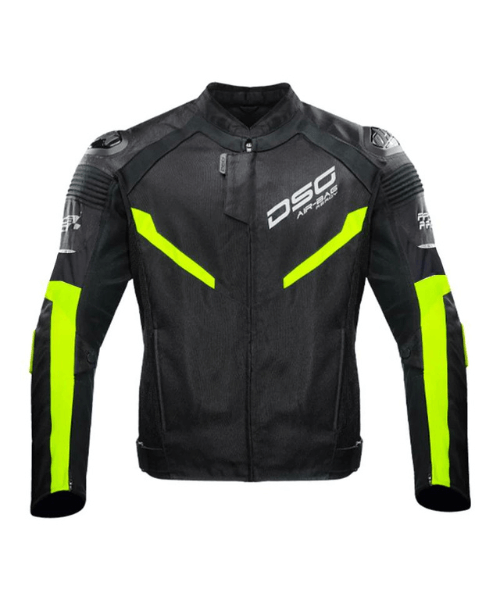 DSG Race Pro V2 Riding Jacket - Black Yellow Fluorescent