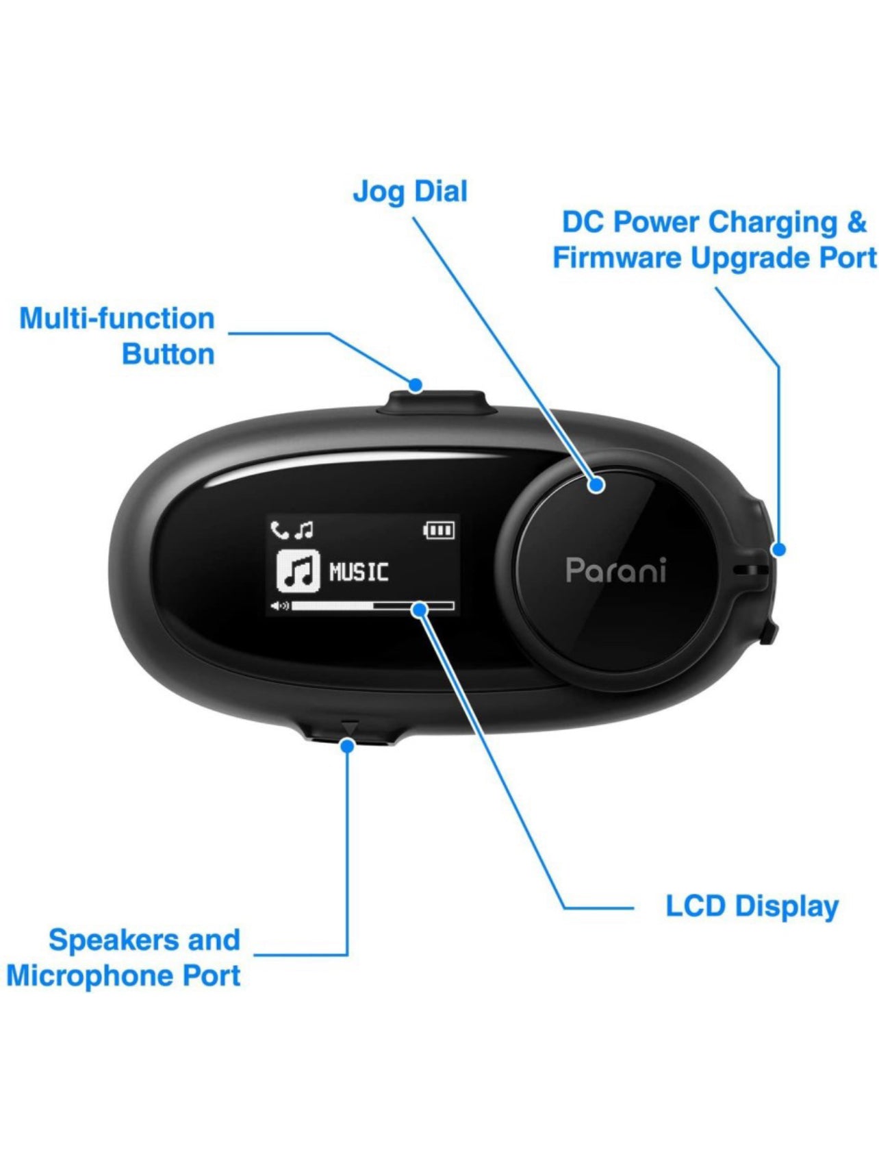 PARANI M10 Boom Motorcycle Intercom Bluetooth Communication System