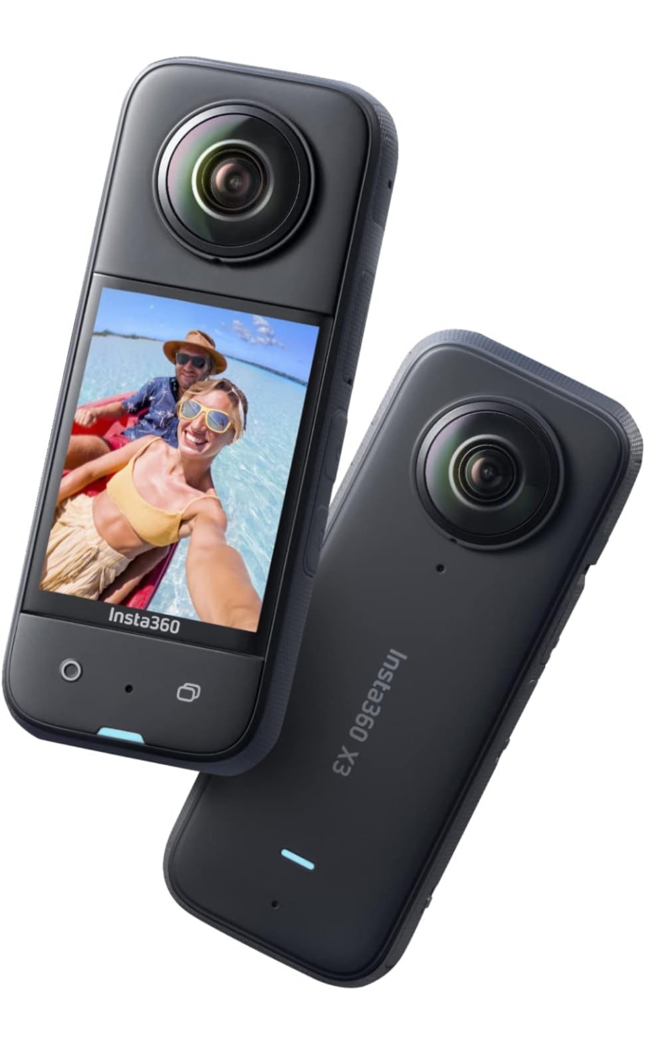 Insta 360 X3 Action Camera, 1/2" Sensor, 5.7K 360 Capture, Optical Zoom 3X, 72 MP 360 Photo, 4K Single Lens Mode, Black