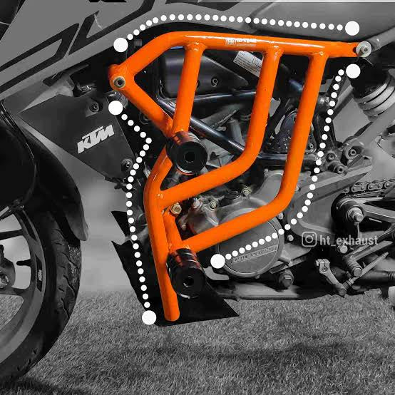 HITECH KTM DUKE 125/200/250/390 BS6 CRASH GUARD WITH METAL SLIDER