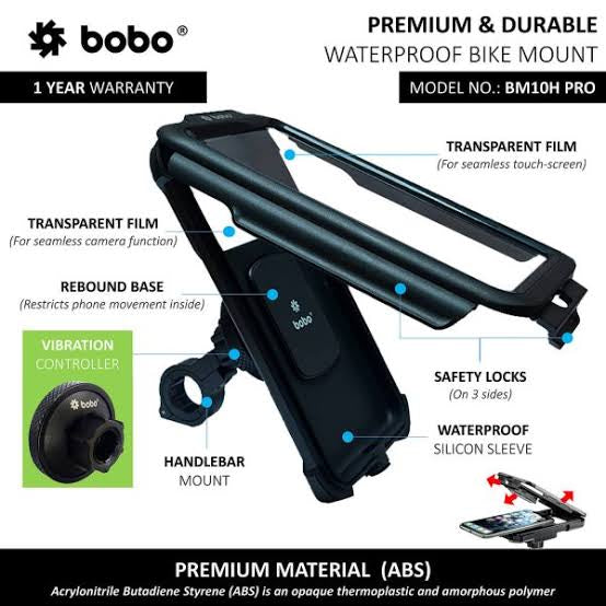 BOBO BM10H PRO waterproof vibration control without charger mobile holder