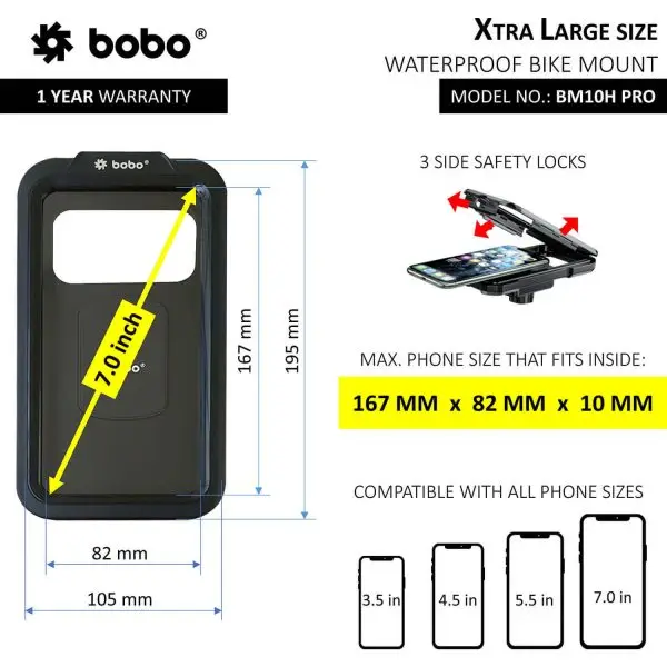 BOBO BM10H PRO waterproof vibration control without charger mobile holder